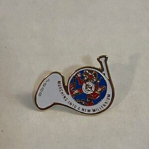 Vintage Shriners Marching into the Millennium 2000 French Horn Lapel Pin Band